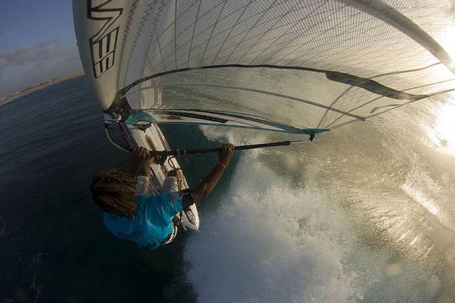 Boujmaa air at Ponta Preta - Cabo Verde PWA World Cup  ©  John Carter / PWA http://www.pwaworldtour.com